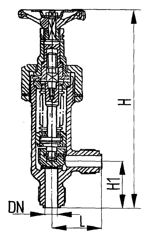 Вентиль запорный угловой чертеж