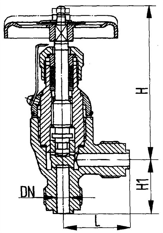 Вентиль запорный угловой чертеж