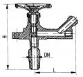 Клапан запорный штуцерный угловой с бортовым фланцем бессальниковый