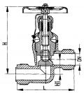Клапан невозвратно-запорный штуцерный проходной сальниковый