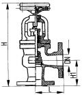 Клапан запорный фланцевый угловой сальниковый