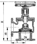 Клапан запорный фланцевый угловой