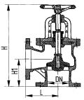 Клапан невозвратно-запорный фланцевый угловой сальниковый