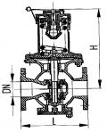 Клапан редукционный фланцевый проходной двухседельный