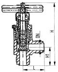 Клапан запорный штуцерный угловой
