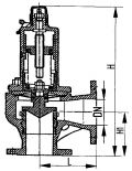 Клапан предохранительный фланцевый угловой мембранный