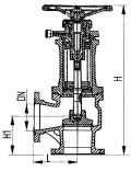 Клапан запорный фланцевый угловой сильфонный