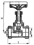Клапан запорный муфтовый проходной сальниковый
