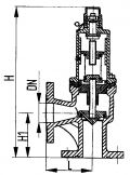 Клапан предохранительный фланцевый угловой