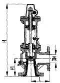 Клапан предохранительный фланцевый угловой с принудительным подрывом