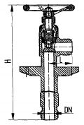 Клапан запорный штуцерный угловой с бортовым фланцем