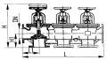 Коробка трехклапанная невозвратно-запорная фланцевая с мягким уплотнением запорного органа сальниковая
