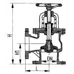 Клапан невозвратно-запорный фланцевый угловой сальниковый