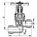 Клапан невозвратно-запорный штуцерный проходной сальниковый