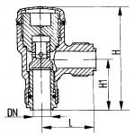 Клапан невозвратный штуцерный угловой