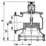 Клапан невозвратно-управляемый фланцевый угловой