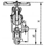 Клапан дроссельный штуцерный угловой сальниковый