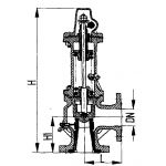 Клапан предохранительный фланцевый угловой с принудительным подрывом