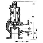 Клапан предохранительный фланцевый угловой мембранный