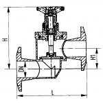 Клапан запорный со специальными фланцами проходной