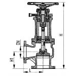 Клапан запорный фланцевый угловой сильфонный