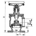 Клапан запорный фланцевый концевой пожарный угловой