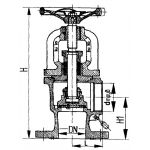 Клапан запорный фланцевый концевой пожарный угловой сальниковый