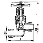 Клапан запорный штуцерный проходной сальниковый