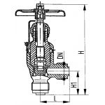 Клапан запорный штуцерный угловой сальниковый