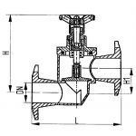 Клапан невозвратно-запорный фланцевый проходной со специальными фланцами
