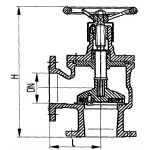 Клапан невозвратно-запорный фланцевый угловой