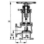 Клапан невозвратно-запорный фланцевый угловой сильфонный
