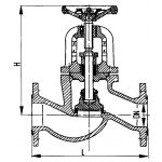 Клапан запорный фланцевый проходной сальниковый