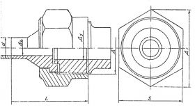 Соединение штуцерно-торцовое накидное переходное встык
