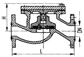 Клапан невозвратный фланцевый проходной с мягким уплотнением запорного органа