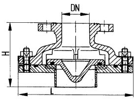 Клапан невозвратно-приемный фланцевый с мягким уплотнением запорного органа