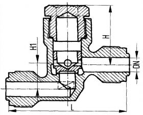 Клапан невозвратный штуцерный проходной