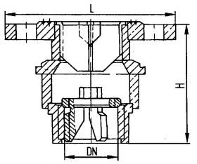Клапан невозвратно-приемный фланцевый с уплотнением запорного органа металл по металлу