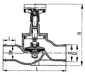 Клапан запорный с присоединением под дюрит проходной