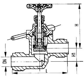 Клапан быстрозапорный штуцерный проходной с тросиковым приводом