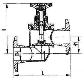Клапан запорный со специальными фланцами проходной