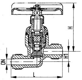 Клапан запорный штуцерный проходной