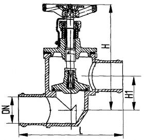 Клапан невозвратно-запорный с присоединением под дюрит проходной сальниковый