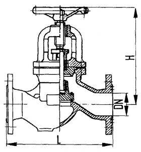 Клапан запорный фланцевый проходной для аммиака