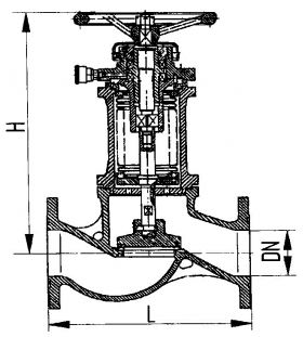 Клапан запорный фланцевый проходной сильфонный
