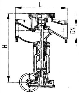 Клапан невозвратно-управляемый фланцевый проходной