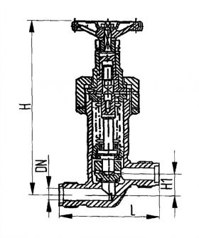 Клапан невозвратно-запорный штуцерный проходной бессальниковый с герметизацией