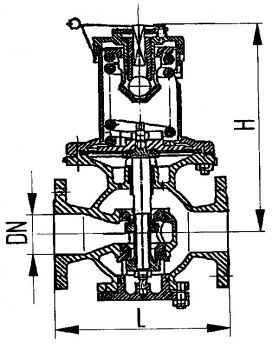 Клапан редукционный фланцевый проходной двухседельный