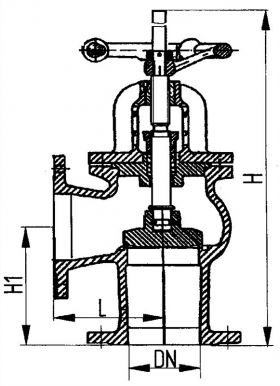 Кингстон клапанного типа фланцевый сальниковый