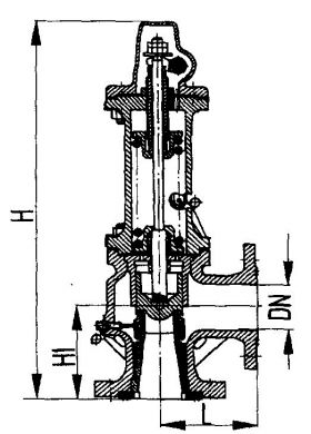 Клапан предохранительный фланцевый угловой с принудительным подрывом